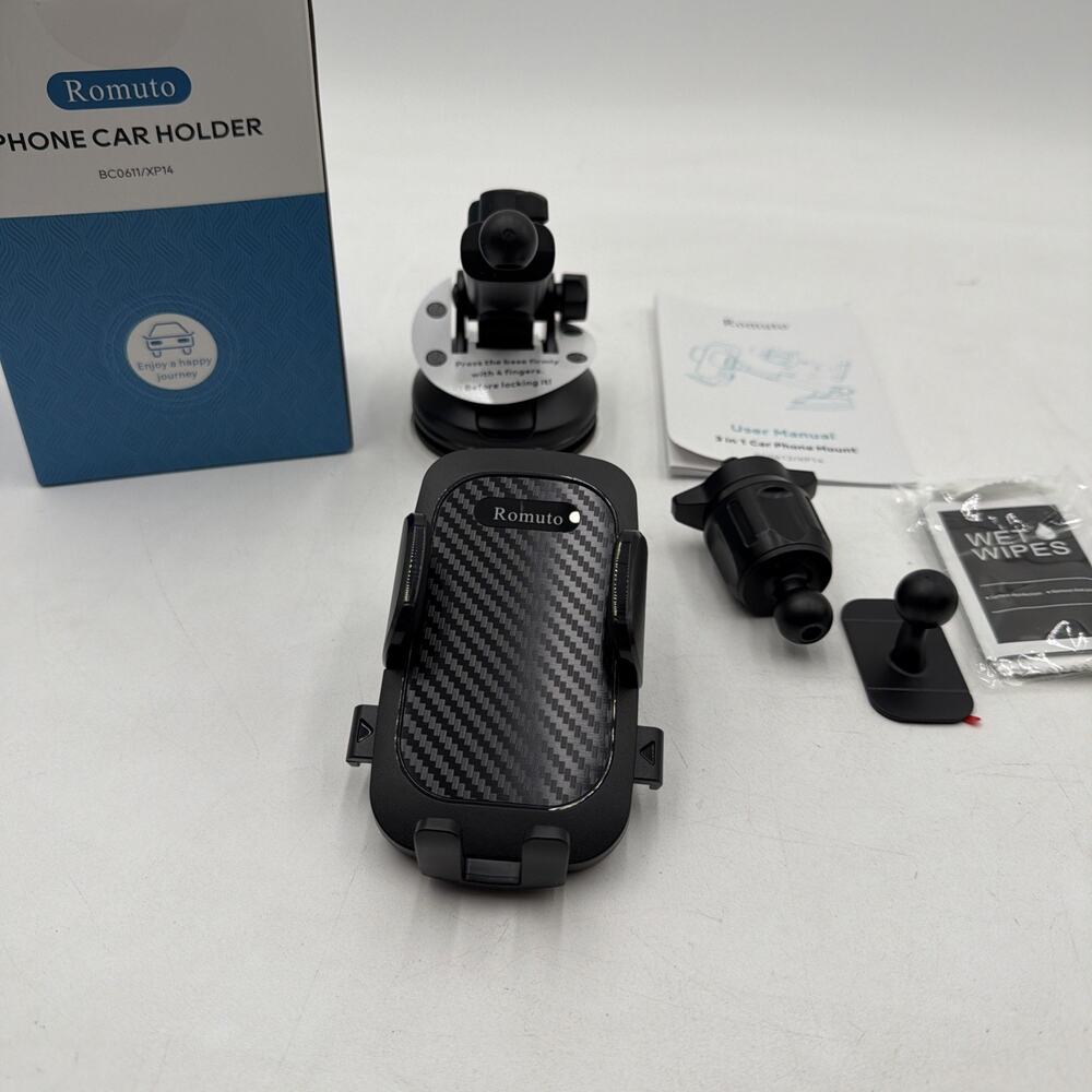Romuto Phone Holders for Your Car Holder Mount【Super Suction】Cell Black